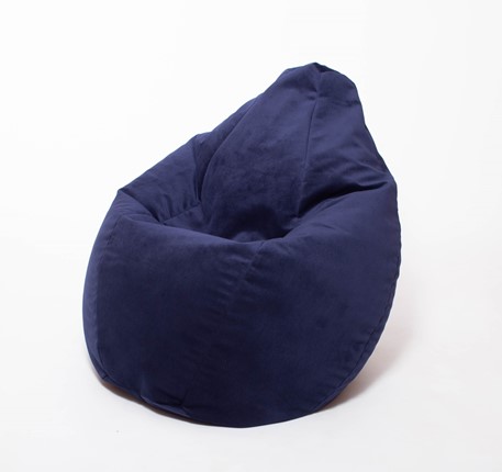 Кресло-мешок Груша среднее, велюр однотон, кобальт в Магадане - изображение