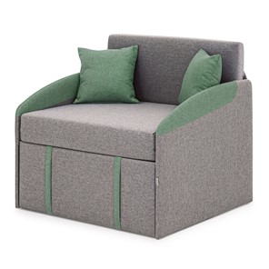 Кресло-кровать Polto серо-коричневый/шалфей (рогожка) в Магадане - предосмотр