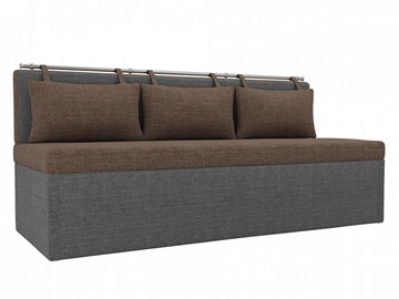 Прямой кухонный диван Метро, Коричневый/Серый (рогожка) в Магадане