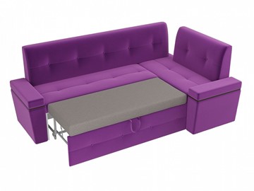Раскладной кухонный диван Деметра угловой, Фиолетовый (микровельвет) в Магадане - предосмотр 6