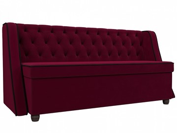 Кухонный прямой диван Лофт, Бордовый\Черный (Микровельвет) в Магадане - предосмотр