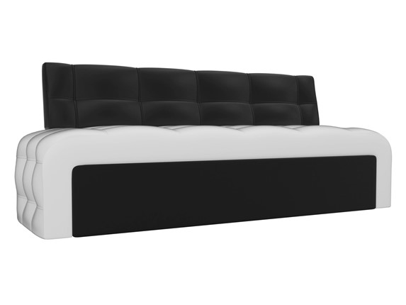Кухонный диван Люксор, Белый/Черный (экокожа) в Магадане - изображение