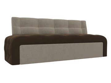 Кухонный диван Люксор, Коричневый/Бежевый (микровельвет) в Магадане
