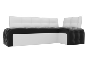 Кухонный диван Люксор угловой, Черный/Белый (экокожа) в Магадане - предосмотр