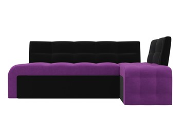 Кухонный диван Люксор угловой, Фиолетовый/Черный (микровельвет) в Магадане - предосмотр 3