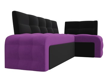 Кухонный диван Люксор угловой, Фиолетовый/Черный (микровельвет) в Магадане - предосмотр 4