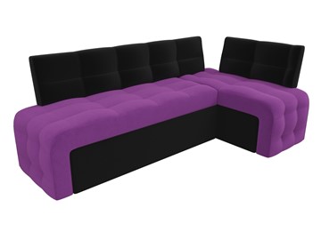 Кухонный диван Люксор угловой, Фиолетовый/Черный (микровельвет) в Магадане - предосмотр 5