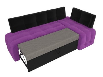 Кухонный диван Люксор угловой, Фиолетовый/Черный (микровельвет) в Магадане - предосмотр 6