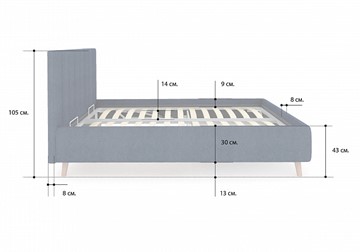 Кровать 2-спальная Alma 200х200 с основанием в Магадане - предосмотр 3