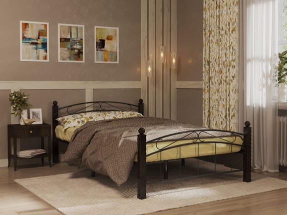 Кровать двуспальная Гарда 15, 160х200, черная в Магадане - изображение