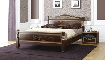 Спальная кровать Карина-5 (Орех Темный) 140х200 в Магадане