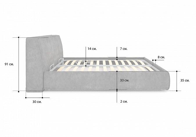 Кровать с механизмом полуторная Altea 140х200 в Магадане - изображение 3
