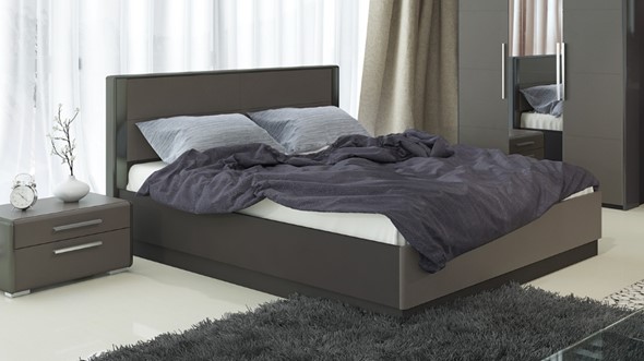 Кровать с механизмом двуспальная Наоми 1600, цвет Фон серый, Джут СМ-208.01.02 в Магадане - изображение