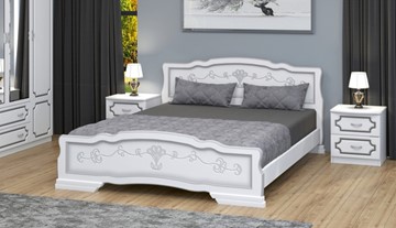 Кровать 2-спальная Карина-6 (Белый Жемчуг) 160х200 в Магадане