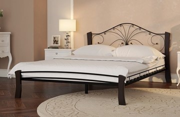 Кровать 1.5-спальная Фортуна 4 Лайт, 1200, черный/шоколад в Магадане