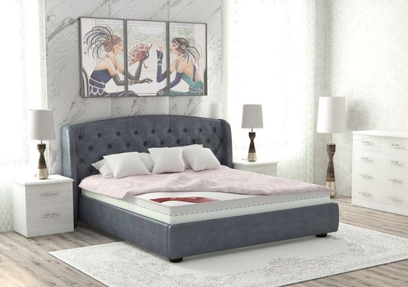 Кровать с механизмом 1.5-спальная Сильва 140х200 (с коробом) в Магадане - изображение