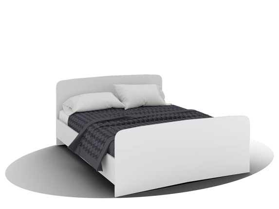 Двуспальная кровать  Вега Кр-08 1600 с плоским основанием (Белый древесный) в Магадане - изображение