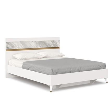 Кровать 2-спальная 1600 Айла ЛД 688.120.000 с основанием, Белый/Статуарио, исполнение 1 в Магадане - изображение