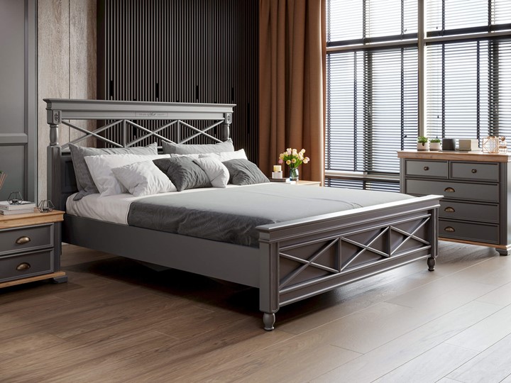 Кровать спальная 1600 Амели с кроватным основанием (Оникс Серый) ЛД 642.800 в Магадане - изображение 3