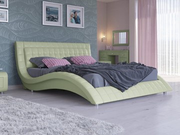 Спальная кровать Атлантико 160x200, Экокожа (Зеленое яблоко) в Магадане