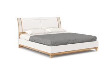 Кровать в спальню Бари 1800 с кроватным основанием Дуб Золотой/Белый ЛД 698.220 в Магадане - предосмотр