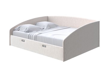 Кровать 2-х спальная Bono 160х200, Флок (Бентлей Айвори) в Магадане