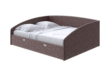 Двуспальная кровать Bono 160х200, Флок (Бентлей Кофейный) в Магадане