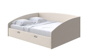 Кровать в спальню Bono 160х200, Искусственная шерсть (Лама Бежевый) в Магадане
