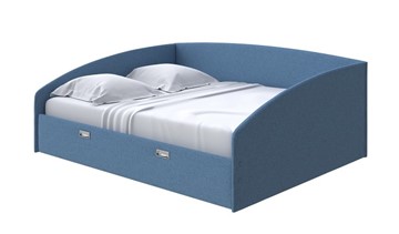 Двуспальная кровать Bono 160х200, Искусственная шерсть (Лама Индиго) в Магадане