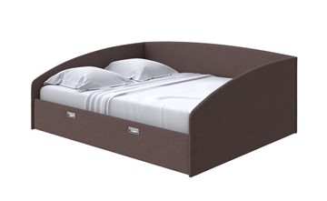 Спальная кровать Bono 160х200, Искусственная шерсть (Лама Шоколад) в Магадане