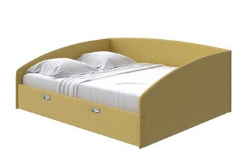 Спальная кровать Bono 160х200, Рогожка (Firmino Канареечный) в Магадане