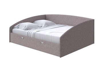 Кровать в спальню Bono 160х200, Рогожка (Levis 25 Светло-коричневый) в Магадане