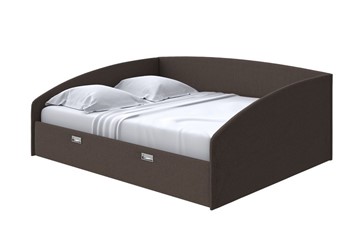 Двуспальная кровать Bono 160х200, Рогожка (Savana Chocolate) в Магадане