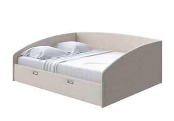 Кровать в спальню Bono 160х200, Рогожка (Savana Milk) в Магадане