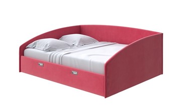 Кровать в спальню Bono 160х200, Велюр (Forest 13 Красный) в Магадане