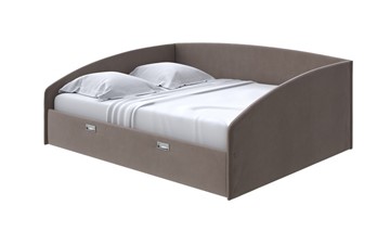 Двуспальная кровать Bono 160х200, Велюр (Forest 16 Коричневый) в Магадане