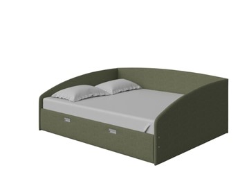 Кровать двуспальная Bono 160х200, Искусственная шерсть (Лама Авокадо) в Магадане - предосмотр