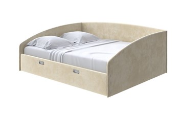 Спальная кровать Bono 160х200, Велюр (Лофти Айвори) в Магадане
