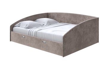 Спальная кровать Bono 160х200, Велюр (Лофти Кофейный) в Магадане