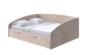 Двуспальная кровать Bono 160х200, Велюр (Лофти Мокко) в Магадане