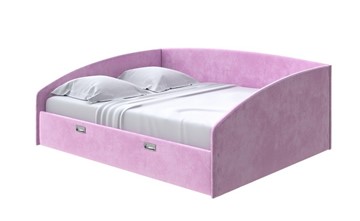 Кровать в спальню Bono 160х200, Велюр (Лофти Сиреневый) в Магадане
