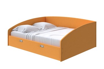 Кровать 2-спальная Bono 160х200, Велюр (Scandi Cotton 18 Шафран) в Магадане