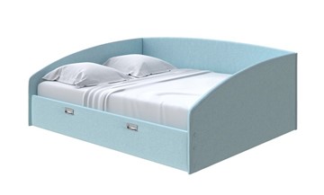 Кровать 2-спальная Bono 160х200, Велюр (Scandi Cotton 20 Голубой Лед) в Магадане