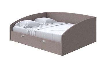 Двуспальная кровать Bono 160х200, Велюр (Scandi Cotton 24 Капучино) в Магадане