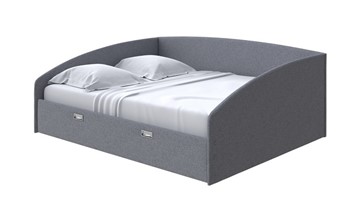 Спальная кровать Bono 180х200, Искусственная шерсть (Лама Темно-серый) в Магадане
