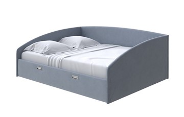 Двуспальная кровать Bono 180х200, Микрофибра (Diva Светло-серый) в Магадане