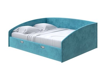 Спальная кровать Bono 180х200, Велюр (Лофти Лазурь) в Магадане