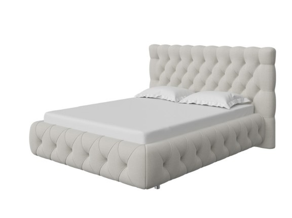 Кровать 2-спальная Castello 160х200, Искусственная шерсть (Лама Бежевый) в Магадане - изображение