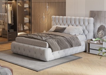 Двуспальная кровать Castello 180х200, Флок (Бентлей Светло-серый) в Магадане