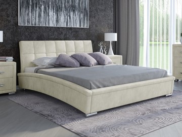 Спальная кровать Corso-1L 140x200, Велюр (Лофти лён) в Магадане